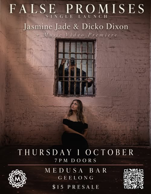 False Promises single launch poster, Jasmine Jade and Dicko Dixon